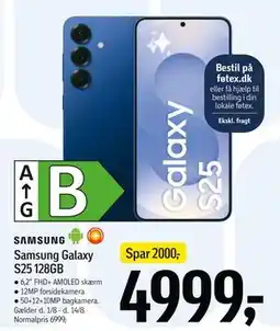 Føtex Samsung Galaxy S25 128GB, DKK 4999 tilbud