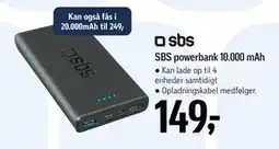 Føtex SBS powerbank 10.000 mAh, DKK 149 tilbud