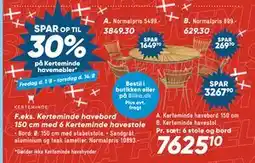 Bilka F.eks. Kerteminde havebord 150 cm med 6 Kerteminde havestole, DKK 7625.1 tilbud