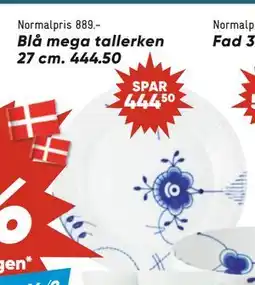 Bilka Blå mega tallerken, DKK 444.5 tilbud