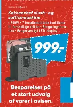 Bilka Køkkenchef slush- og softicemaskine, DKK 999 tilbud
