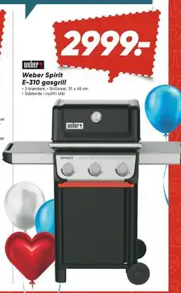 Bilka Weber Spirit E-310 gasgrill, DKK 2999 tilbud