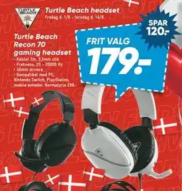 Bilka Turtle Beach Recon 70 gaming headset, DKK 179 tilbud