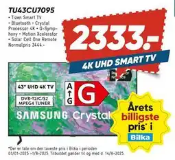 Bilka Samsung TU43CU7095, DKK 2333 tilbud