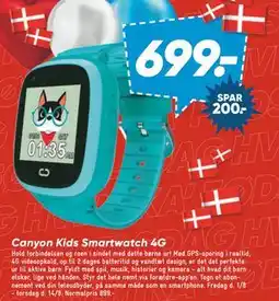 Bilka Canyon Kids Smartwatch 4G, DKK 699 tilbud