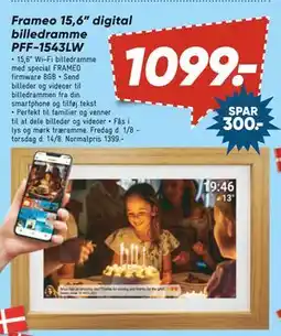 Bilka Frameo 15,6” digital billedramme PFF-1543LW, DKK 1099 tilbud