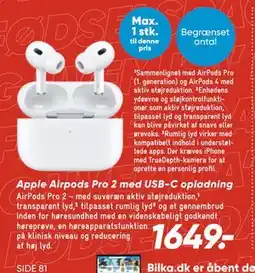 Bilka Apple Airpods Pro 2 med USB-C opladning, DKK 1649 tilbud