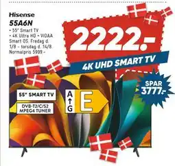 Bilka Hisense 55A6N, DKK 2222 tilbud