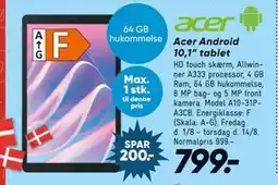 Bilka Acer Android 10,1” tablet, DKK 799 tilbud