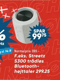 Bilka Streetz S300 trådløs Bluetoothhøjttaler, DKK 299.25 tilbud
