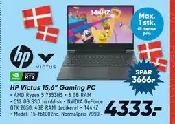 Bilka HP Victus 15,6” Gaming PC, DKK 4333 tilbud