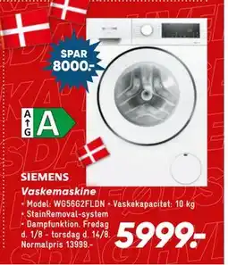 Bilka Vaskemaskine, DKK 5999 tilbud