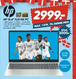Bilka HP 15,6” Full HD PC, DKK 2999 tilbud