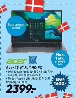 Bilka Acer 15,6 Full HD PC, DKK 2399 tilbud