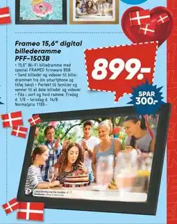 Bilka Frameo 15,6” digital billederamme PFF-1503B, DKK 899 tilbud