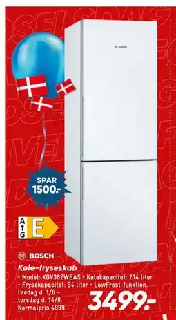 Bilka Køle-fryseskab, DKK 3499 tilbud