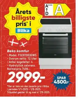 Bilka Beko komfur, DKK 2999 tilbud