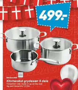 Bilka KitchenAid grydesæt 5 dele, DKK 499 tilbud