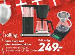 Bilka Pour over sæt eller kaffemaskine, DKK 249 tilbud