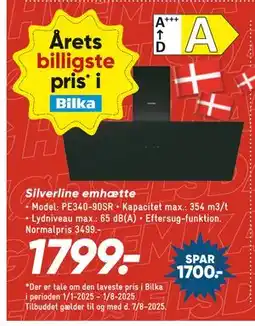 Bilka Silverline emhætte, DKK 1799 tilbud
