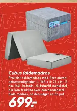 Bilka Cubus foldemadras, DKK 699 tilbud