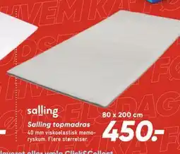 Bilka Salling topmadras, DKK 450 tilbud
