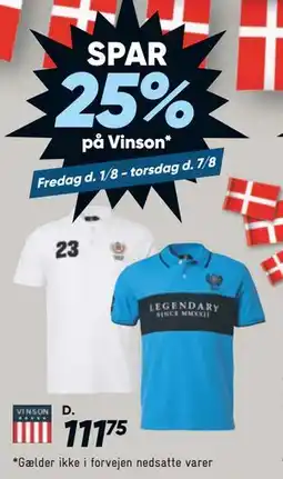 Bilka SPAR. 25% på Vinson tilbud