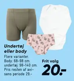 Bilka Undertøj eller body, DKK 20 tilbud