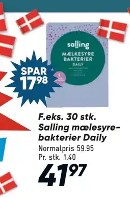 Bilka 30 stk. Salling mælesyrebakterier Daily, DKK 41.97 tilbud