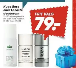 Bilka Hugo Boss eller Lacoste deodorant, DKK 79 tilbud