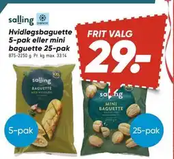 Bilka Hvidløgs baguette 5-pak eller mini baguette 25-pak, DKK 29 tilbud