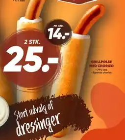 Bilka GRILLPØLSE MED CHORIZO, DKK 25 tilbud