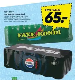 Bilka Øl- eller sodavandsmarked, DKK 65 tilbud