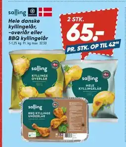 Bilka Hele danske kyllingelår, -overlår eller BBQ kyllingelår, DKK 65 tilbud