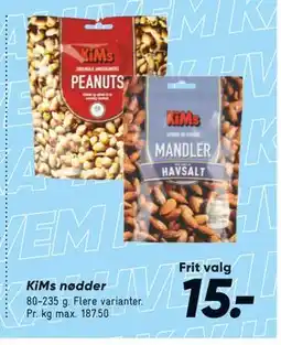Bilka KiMs nødder, DKK 15 tilbud
