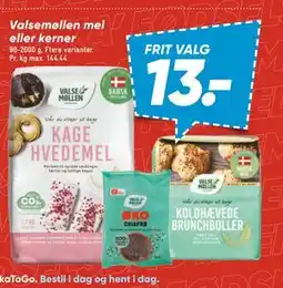 Bilka Valsemøllen mel eller kerner, DKK 13 tilbud