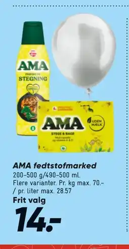 Bilka AMA fedtstof marked, DKK 14 tilbud