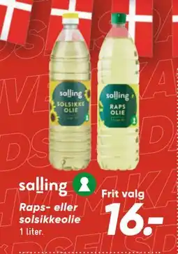 Bilka Raps- eller solsikkeolie, DKK 16 tilbud