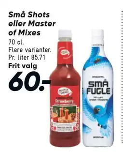 Bilka Små Shots eller Master of Mixes, DKK 60 tilbud