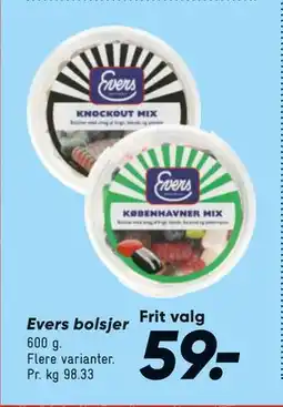 Bilka Evers bolsjer, DKK 59 tilbud
