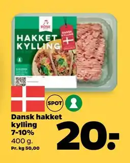 Netto Dansk hakket kylling 7-10%, DKK 20 tilbud