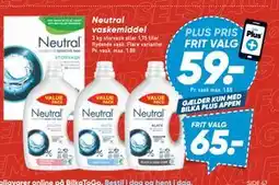 Bilka Neutral vaskemiddel, DKK 65, App-pris tilbud