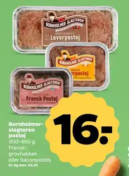 Netto Bornholmerslagteren postej, DKK 16 tilbud