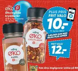 Bilka Økologiske krydderier, DKK 12, App-pris tilbud