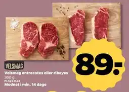 Netto Velsmag entrecotes eller ribeyes, DKK 89 tilbud