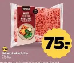 Netto Hakket oksekød 8-12%, DKK 75 tilbud