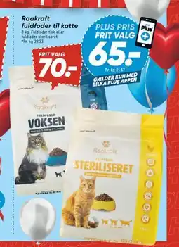 Bilka Raakraft fuldfoder til katte, DKK 70, App-pris tilbud