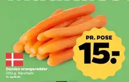 Netto Danske orangerødder, DKK 15 tilbud