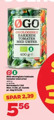 Netto ØGO økologiske hakkede tomater med urter, DKK 5.56 tilbud