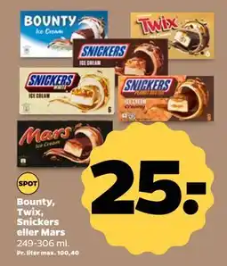 Netto Bounty, Twix, Snickers eller Mars, DKK 25 tilbud